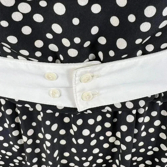 VTG L Rothschild San Francisco Womens L Blouson Dress Ruffle Hem Pearl Buttons - Picture 5 of 15